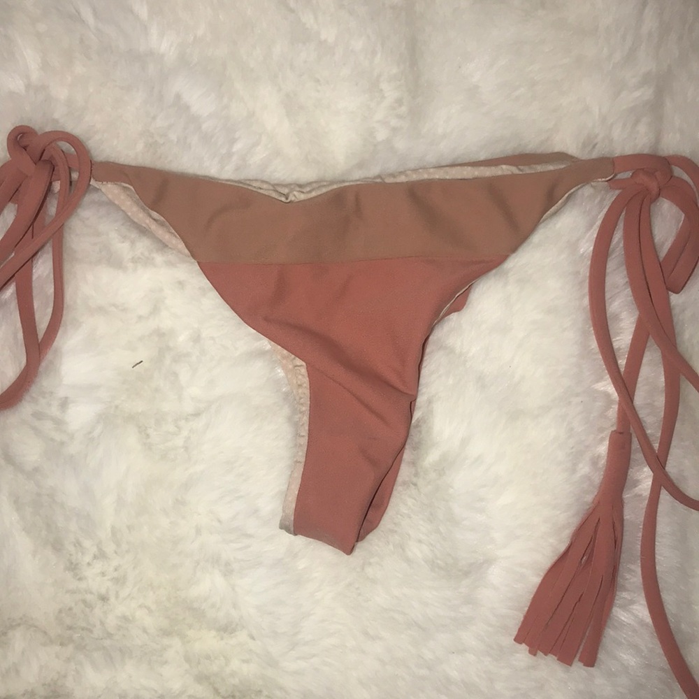 Acacia swim papaya and topless bottoms